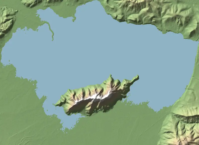 A preview of the Ichkeul National Park print, shaded from its elevation