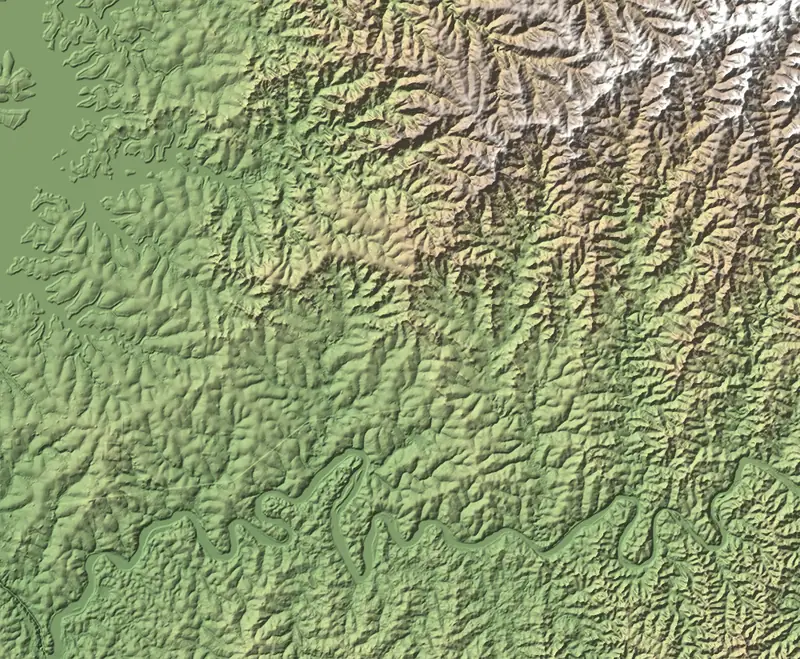 A preview of the Iguaçu National Park print, shaded from its elevation