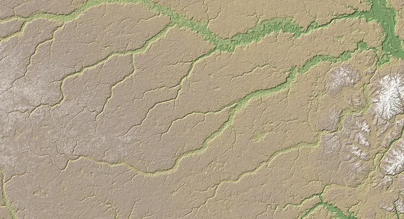 A preview of the Jaú National Park print, shaded from its elevation