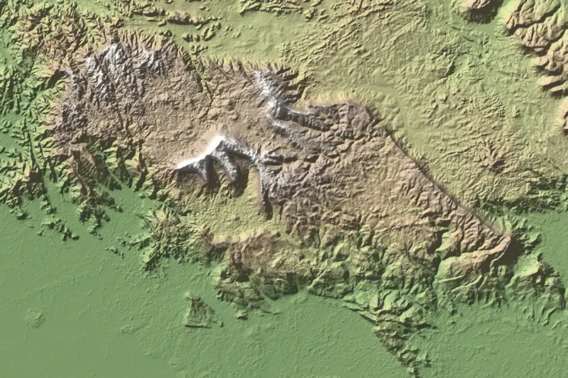 A preview of the Khao Yai National Park print, shaded from its elevation