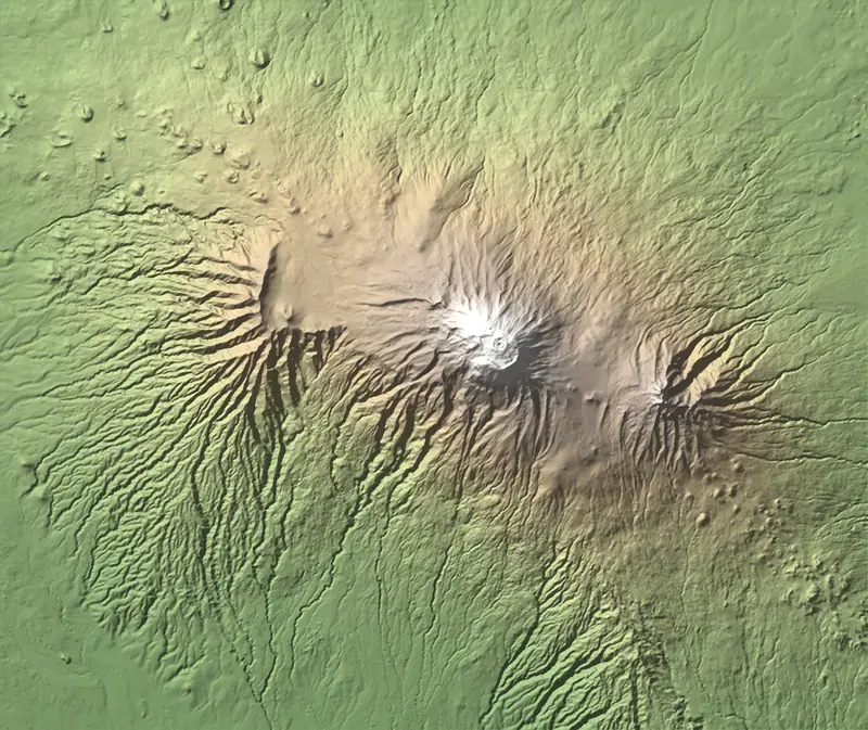 A preview of the Kilimanjaro National Park print, shaded from its elevation