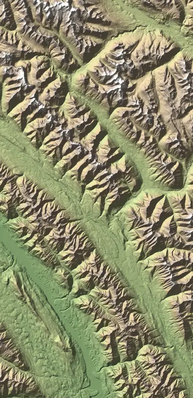 A preview of the Kootenay National Park print, shaded from its elevation