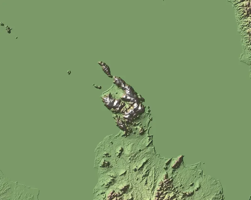 A preview of the Lake Malawi National Park print, shaded from its elevation