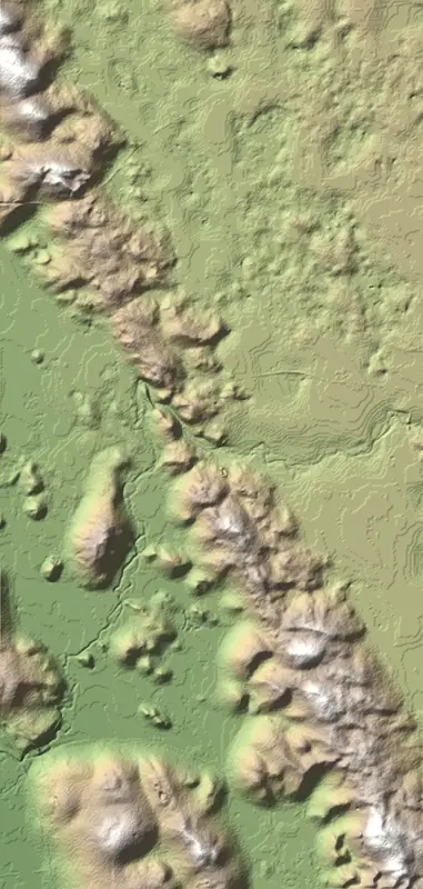 A preview of the Naracoorte Caves National Park print, shaded from its elevation