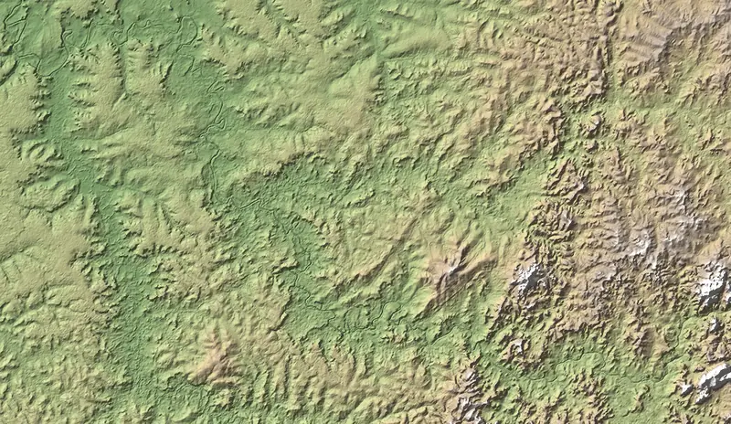 A preview of the Niokolo-Koba National Park print, shaded from its elevation
