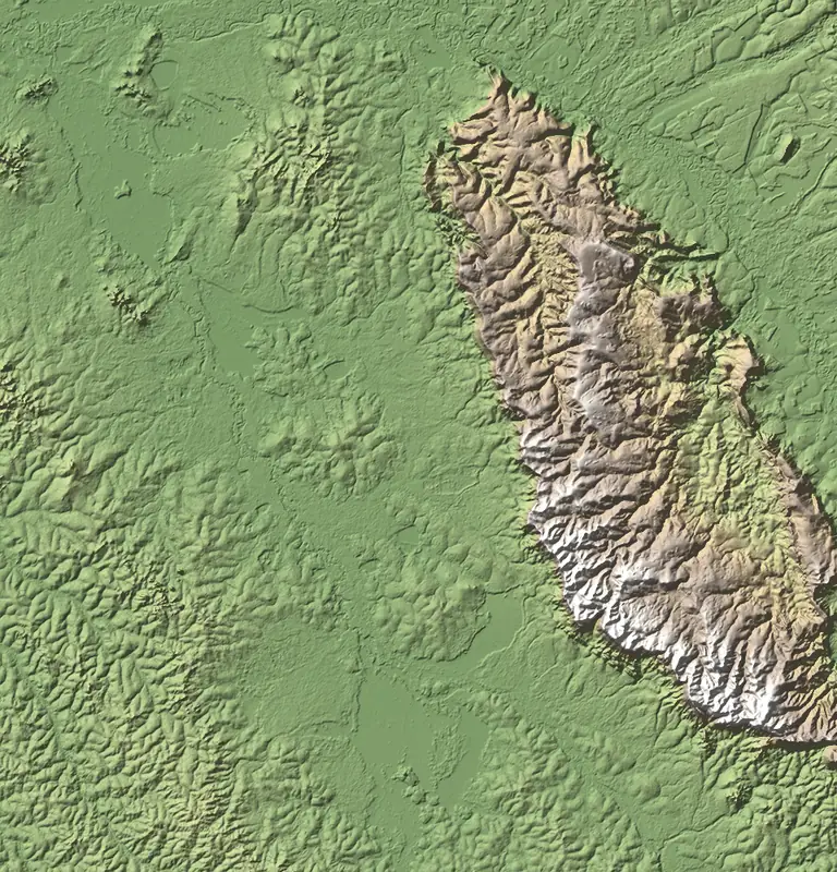 A preview of the Noel Kempff Mercado National Park print, shaded from its elevation