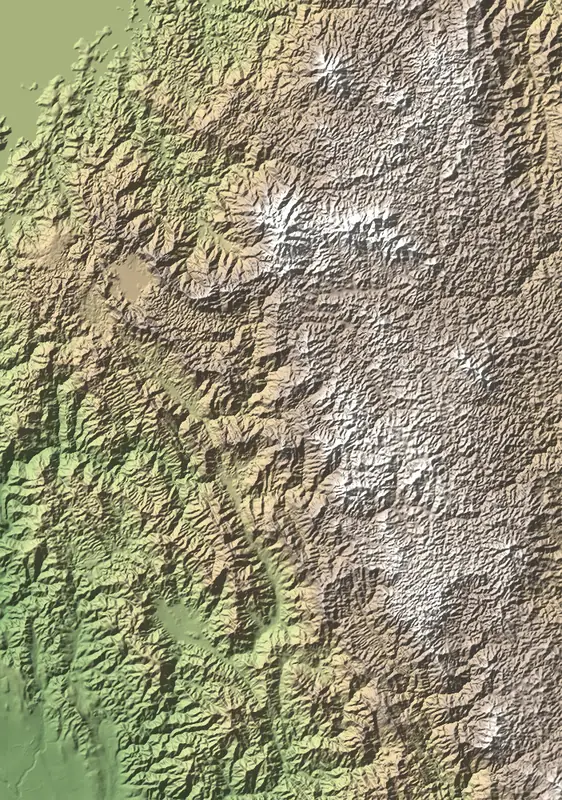 A preview of the Nyungwe National Park print, shaded from its elevation
