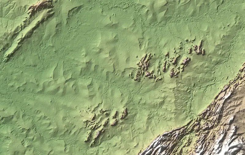 A preview of the Pendjari National Park print, shaded from its elevation
