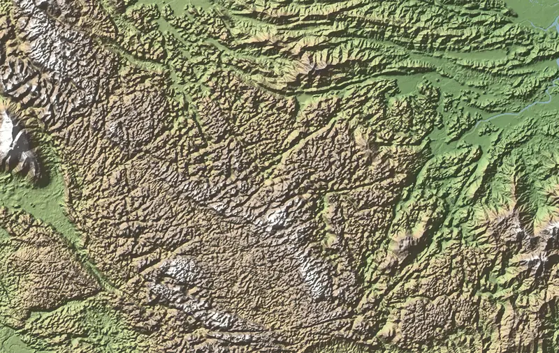 A preview of the Phong Nha–Ke Bang National Park print, shaded from its elevation
