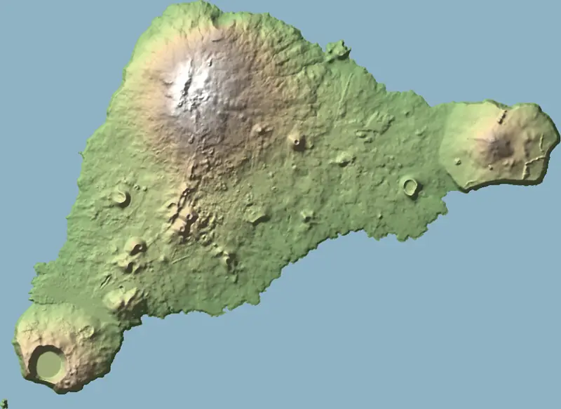 A preview of the Rapa Nui National Park print, shaded from its elevation