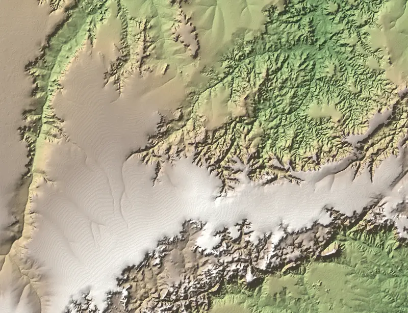 A preview of the Serra da Capivara National Park print, shaded from its elevation