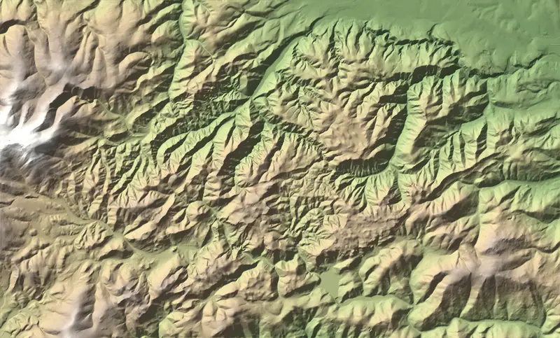 A preview of the Slovak Paradise National Park print, shaded from its elevation