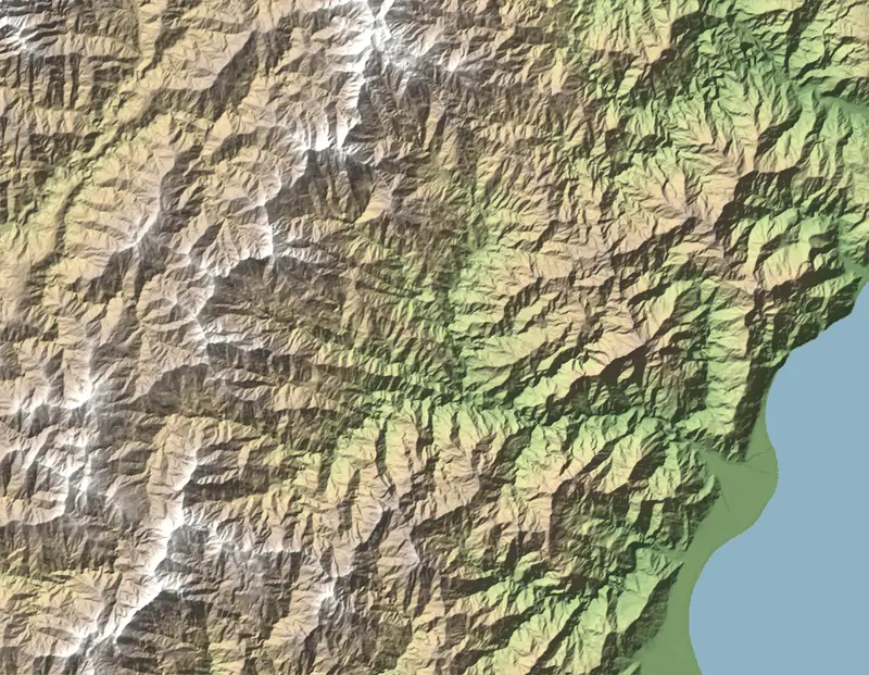 A preview of the Taroko National Park print, shaded from its elevation
