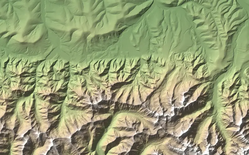 A preview of the Tatra National Park print, shaded from its elevation