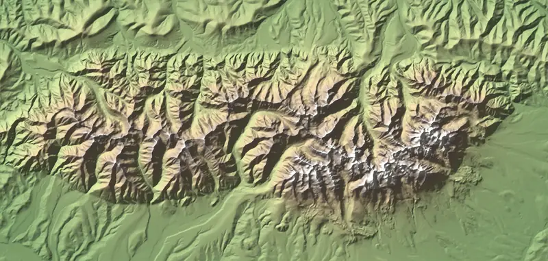 A preview of the Tatra National Park print, shaded from its elevation
