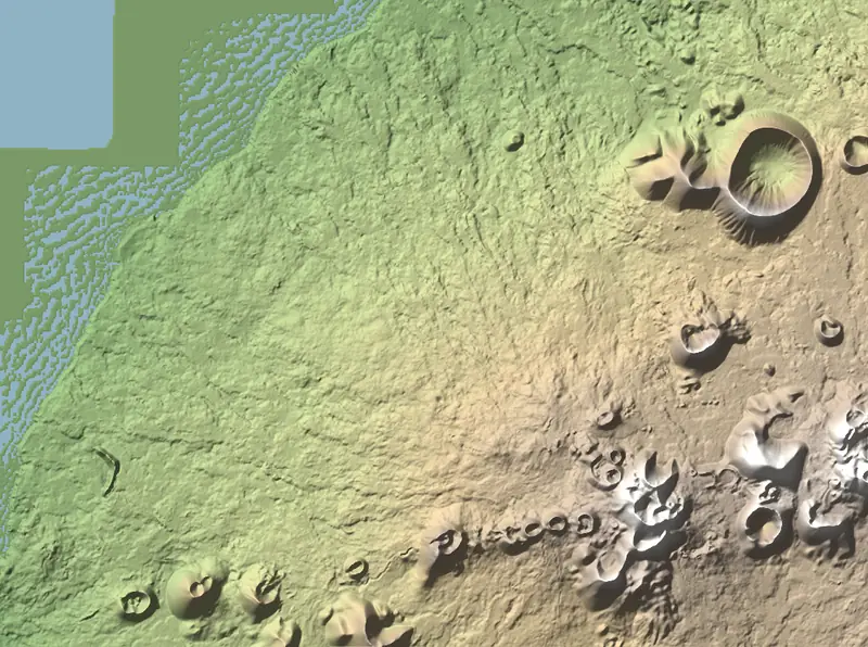A preview of the Timanfaya National Park print, shaded from its elevation