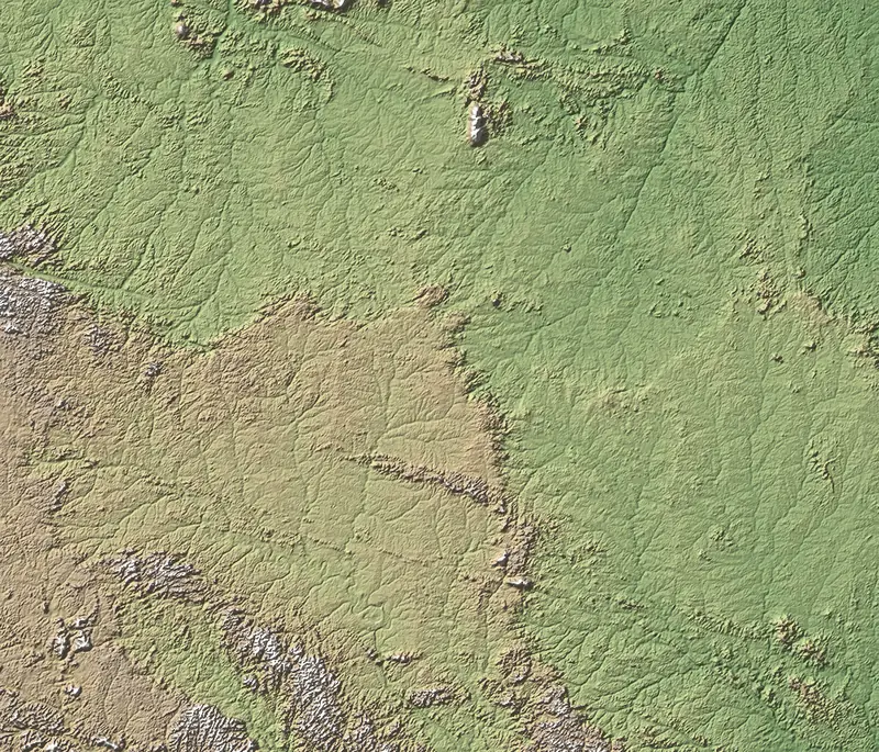 A preview of the Tumucumaque National Park print, shaded from its elevation