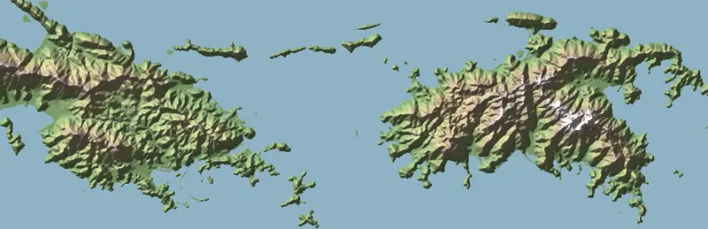 A preview of the Virgin Islands National Park print, shaded from its elevation