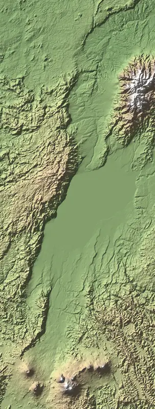 A preview of the Virunga National Park print, shaded from its elevation