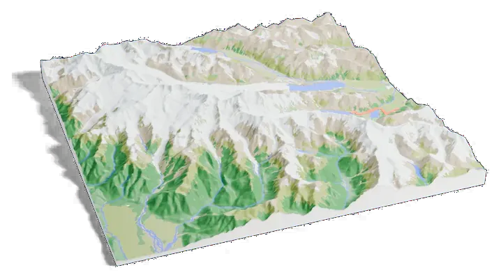 Aoraki / Mount Cook model, turned around