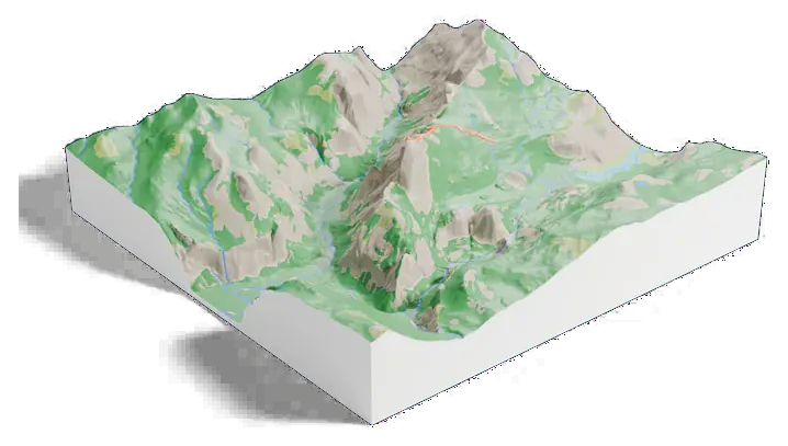 Half Dome model, low angle