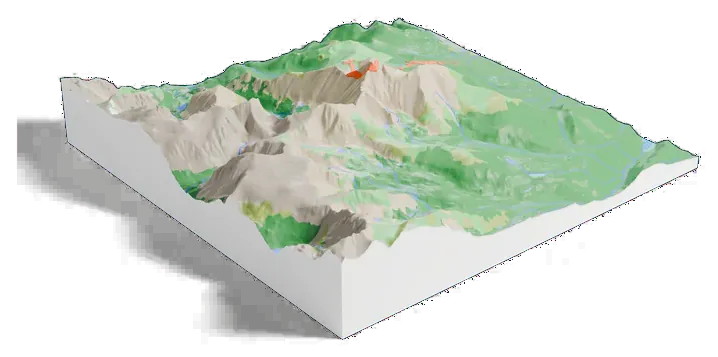 Longs Peak model, low angle