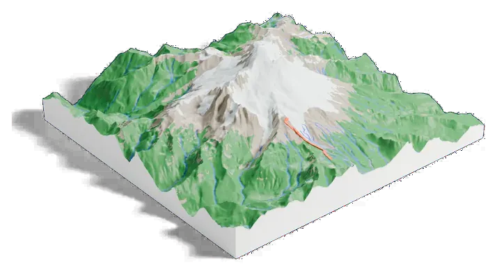 Mount Baker model, low angle