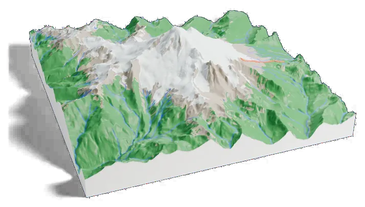 Mount Baker model, turned around