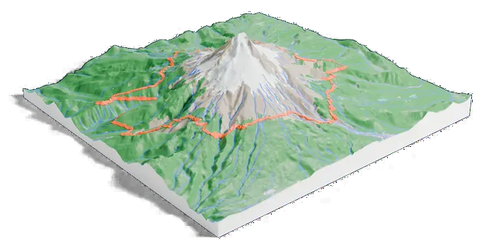 Mount Hood model, low angle