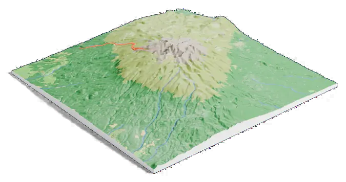 Mount Kenya model, low angle