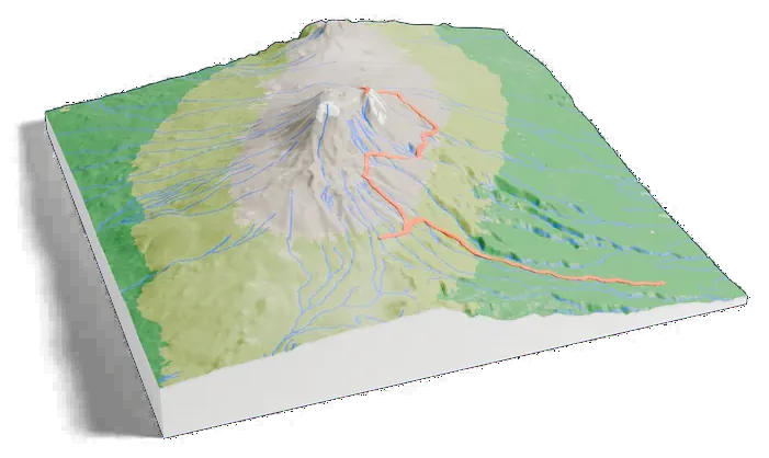 Mount Kilimanjaro model, turned around