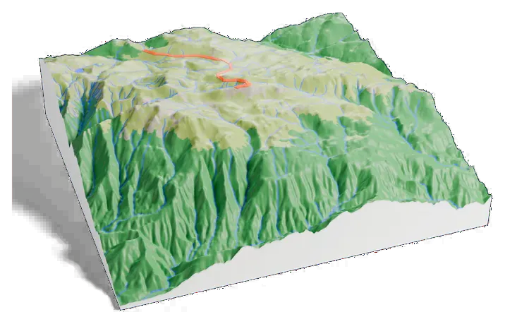 Mount Kosciuszko model, turned around