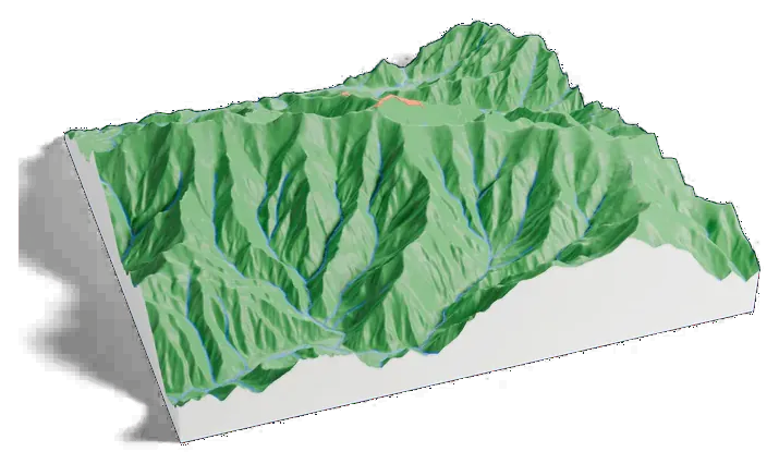 Mount Mitchell model, turned around
