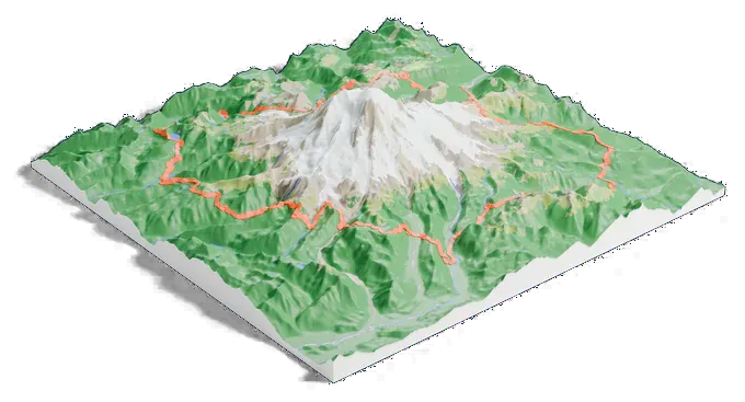 Mount Rainier model, low angle