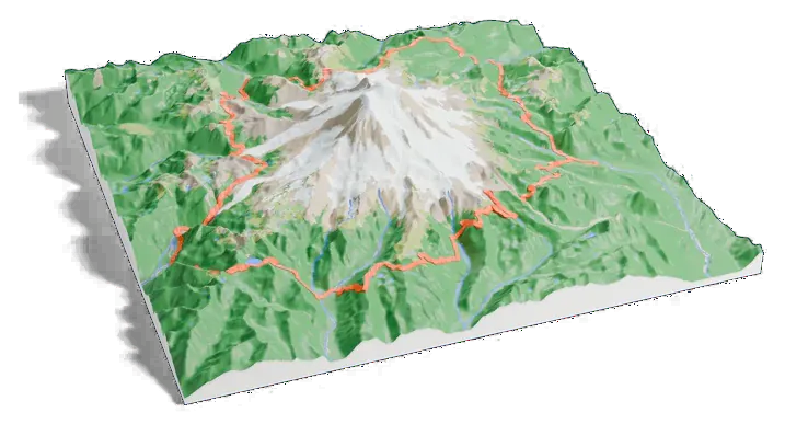 Mount Rainier model, turned around