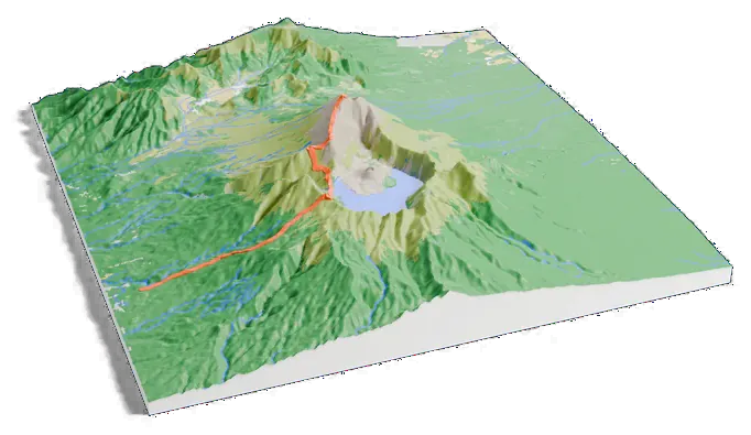 Mount Rinjani model, turned around