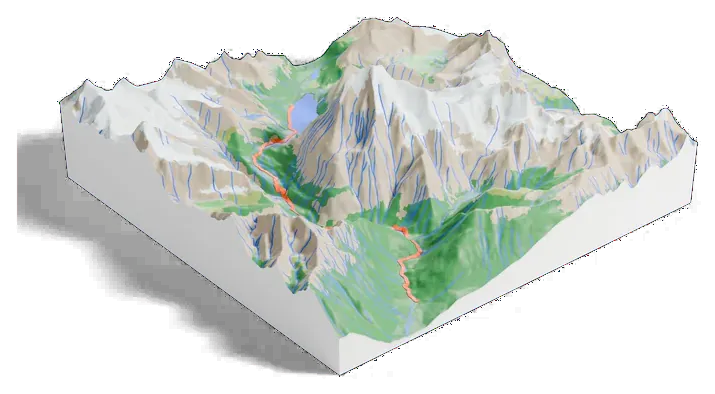 Mount Robson model, low angle