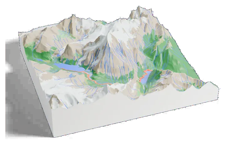 Mount Robson model, turned around