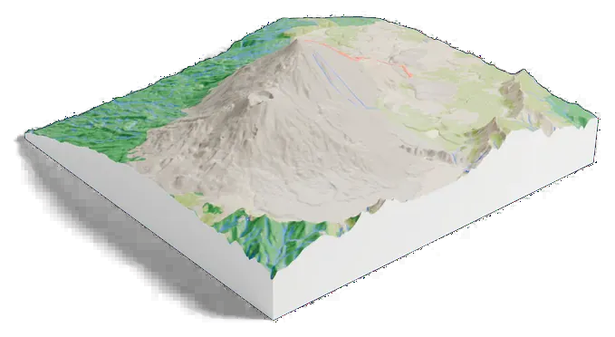 Mount Teide model, low angle