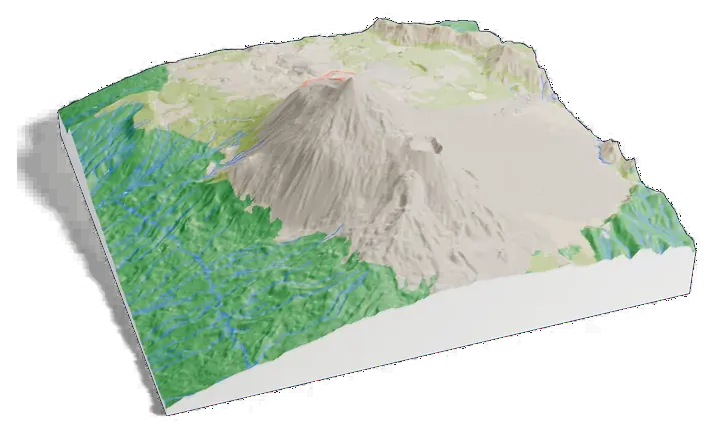 Mount Teide model, turned around