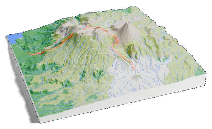Mount Tongariro model, turned around
