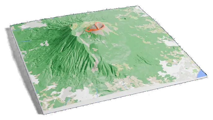 Mount Vesuvius model, turned around