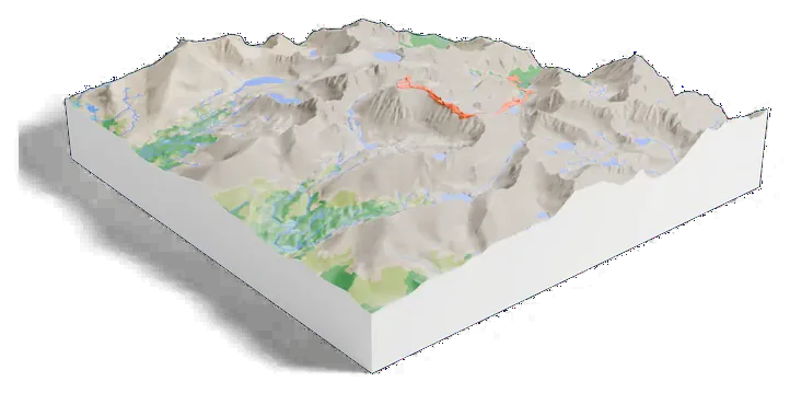 Mount Whitney model, low angle