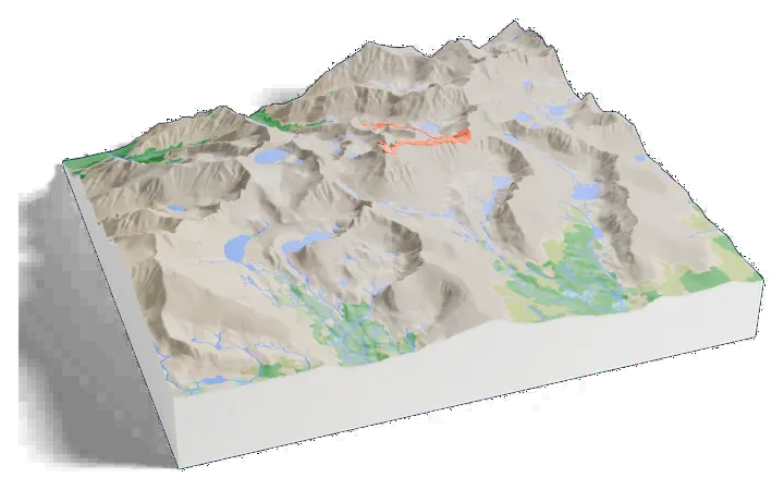 Mount Whitney model, turned around