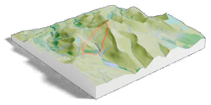 Pen y Fan model, low angle