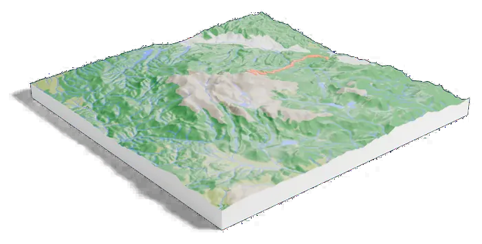 Pikes Peak model, low angle