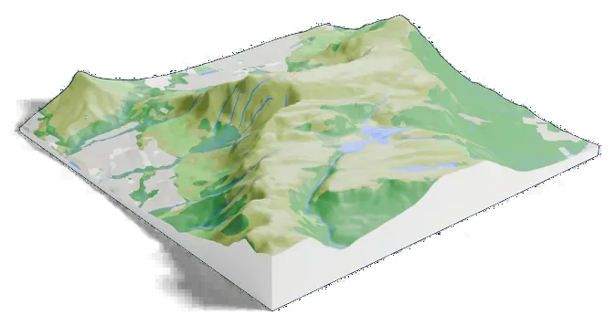 Table Mountain model, low angle