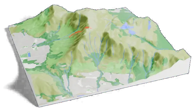 Table Mountain model, turned around
