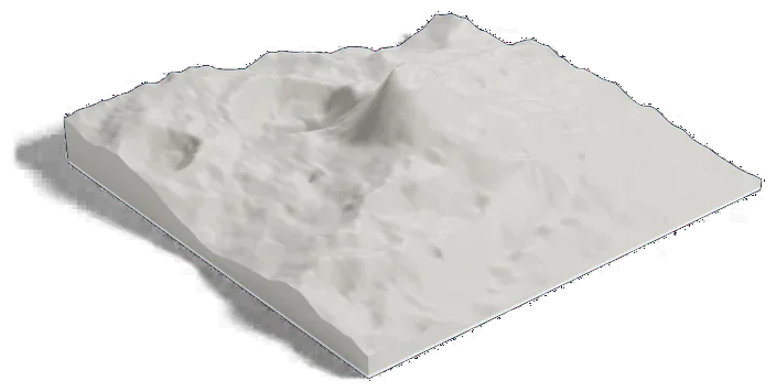 Ahuna Mons model, low angle