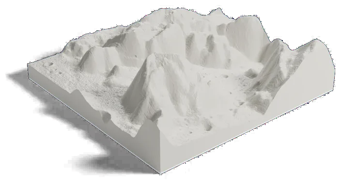 Taurus-Littrow valley model, low angle